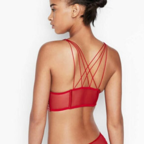nwt VS strappy crop bralette bra sexy mesh - Picture 4 of 5